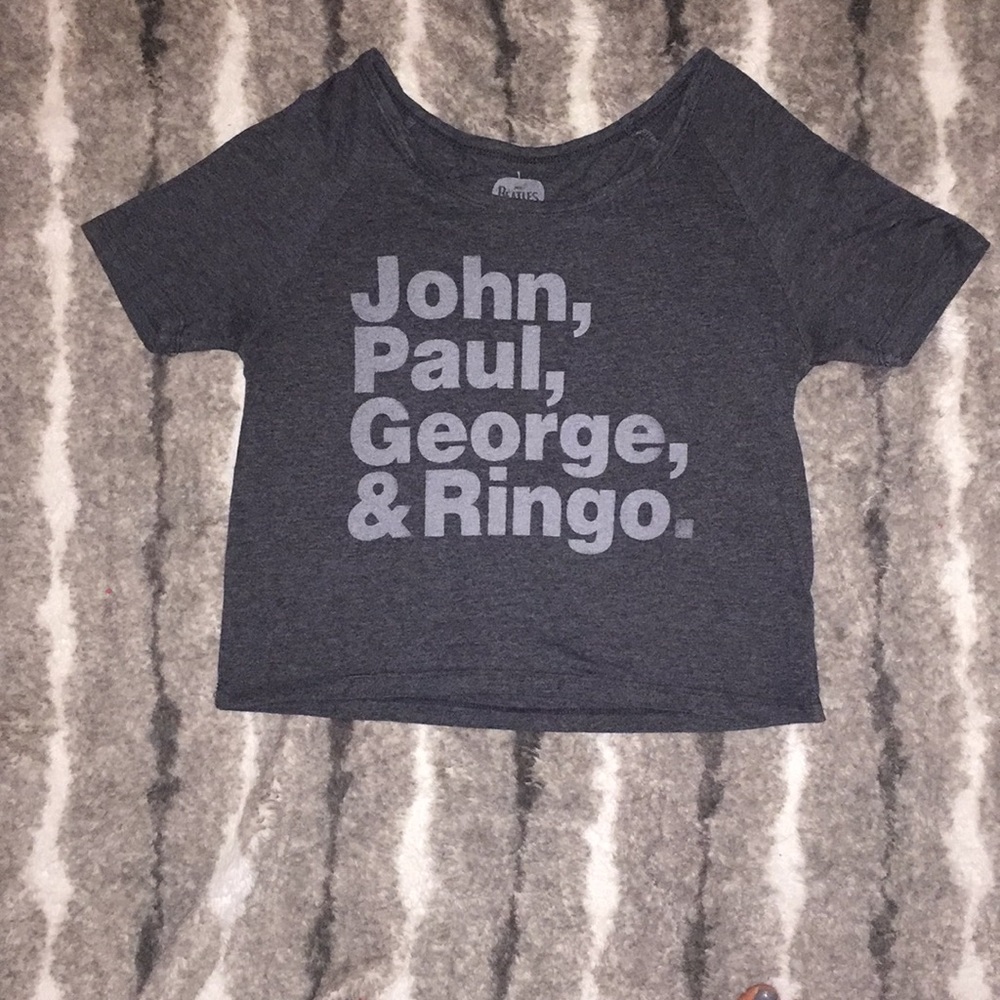 Gray Beatles Cropped T